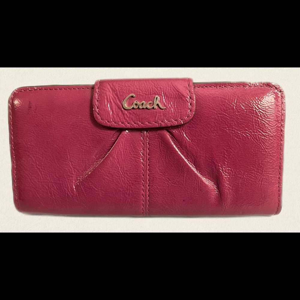 EUC Coach bifold snap wallet, in purple